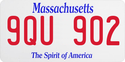 MA license plate 9QU902