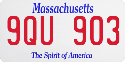 MA license plate 9QU903