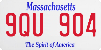 MA license plate 9QU904