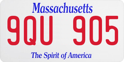 MA license plate 9QU905