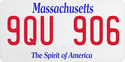 MA license plate 9QU906