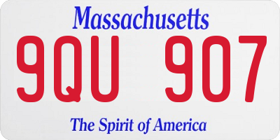 MA license plate 9QU907