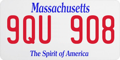 MA license plate 9QU908