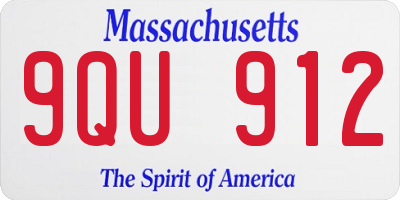 MA license plate 9QU912