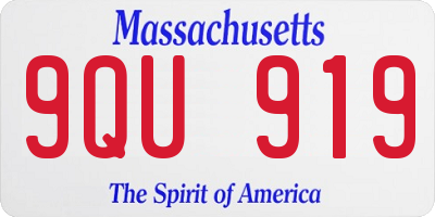 MA license plate 9QU919
