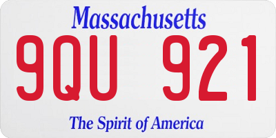 MA license plate 9QU921