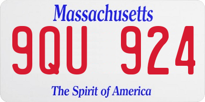 MA license plate 9QU924