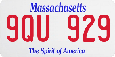 MA license plate 9QU929