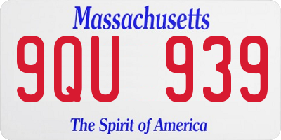 MA license plate 9QU939