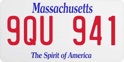 MA license plate 9QU941