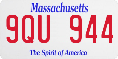 MA license plate 9QU944