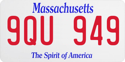 MA license plate 9QU949