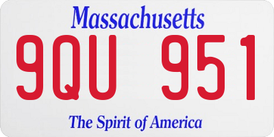 MA license plate 9QU951