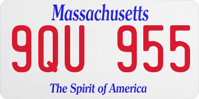 MA license plate 9QU955