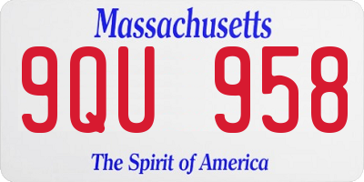 MA license plate 9QU958
