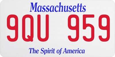 MA license plate 9QU959