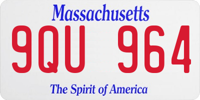 MA license plate 9QU964