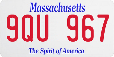 MA license plate 9QU967