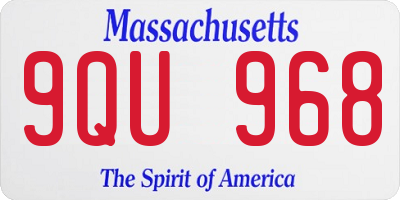 MA license plate 9QU968
