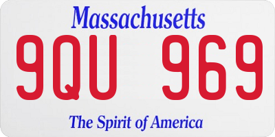 MA license plate 9QU969