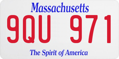 MA license plate 9QU971