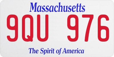 MA license plate 9QU976