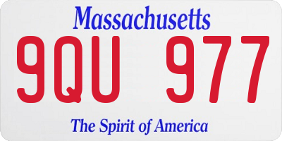 MA license plate 9QU977