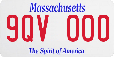 MA license plate 9QV000
