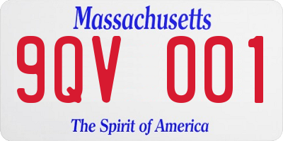 MA license plate 9QV001