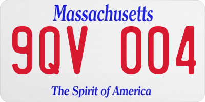 MA license plate 9QV004
