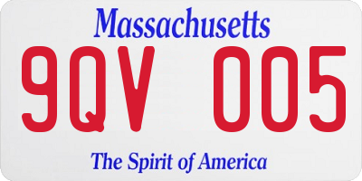 MA license plate 9QV005