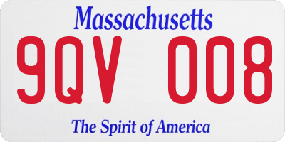 MA license plate 9QV008