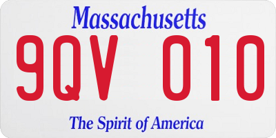 MA license plate 9QV010