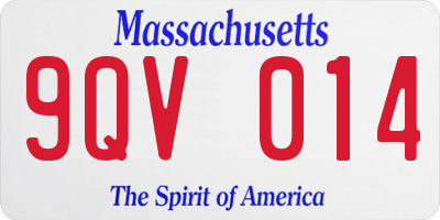 MA license plate 9QV014