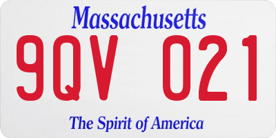 MA license plate 9QV021