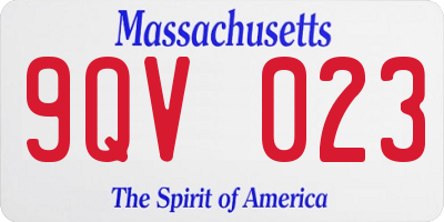 MA license plate 9QV023