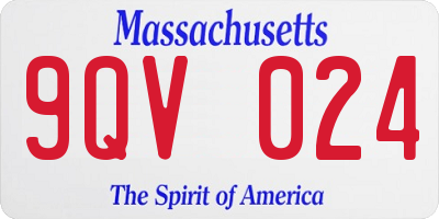 MA license plate 9QV024