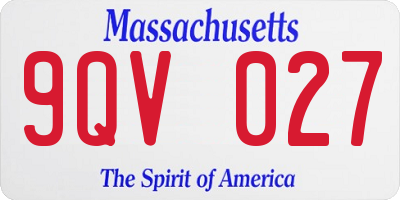 MA license plate 9QV027