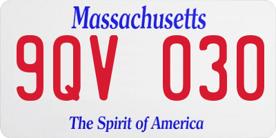 MA license plate 9QV030