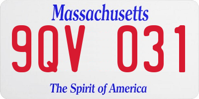 MA license plate 9QV031