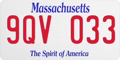 MA license plate 9QV033