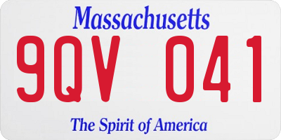 MA license plate 9QV041