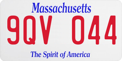 MA license plate 9QV044