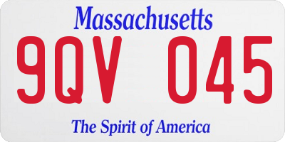 MA license plate 9QV045