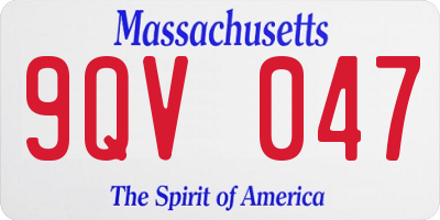 MA license plate 9QV047