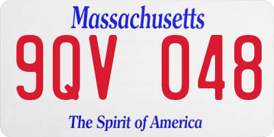 MA license plate 9QV048