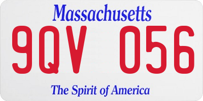 MA license plate 9QV056