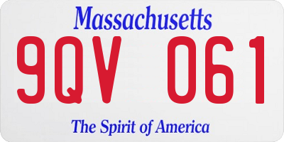 MA license plate 9QV061
