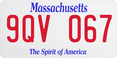 MA license plate 9QV067