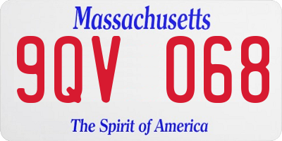 MA license plate 9QV068